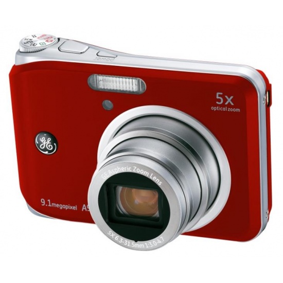 GE A950 9.1 megapixel digital camera, 5X Optical zoom, Panorama (Red) Image